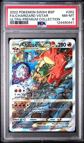 PSA 8 - Charizard VSTAR - SWSH262 - FULL ART HOLO