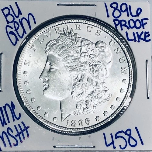 1896 BU UNCIRCULATED MORGAN SILVER DOLLAR AUTHENTIC U.S. MINT FREE SHIPPING 4581