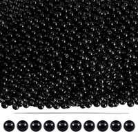 1000 StüCk Bastelperlen Schwarz 4 Mm Acrylperlen Mit Loch Runde Perlen Zum Auffä