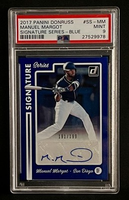 2017 Donruss #SS-MM Manuel Margot Signature Series Blue PSA 9 #/199  Padres