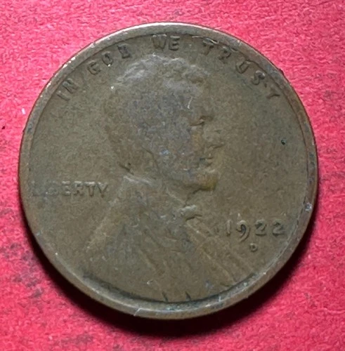 1922D US LINCOLN Cent! "Denver" Mint! Lower Mintage! VG! Old US Coin!