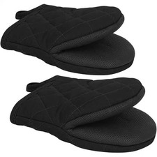 Double Oven Gloves Mitts - Heat Resistant Silicone Oven Gloves Non-Slip with For