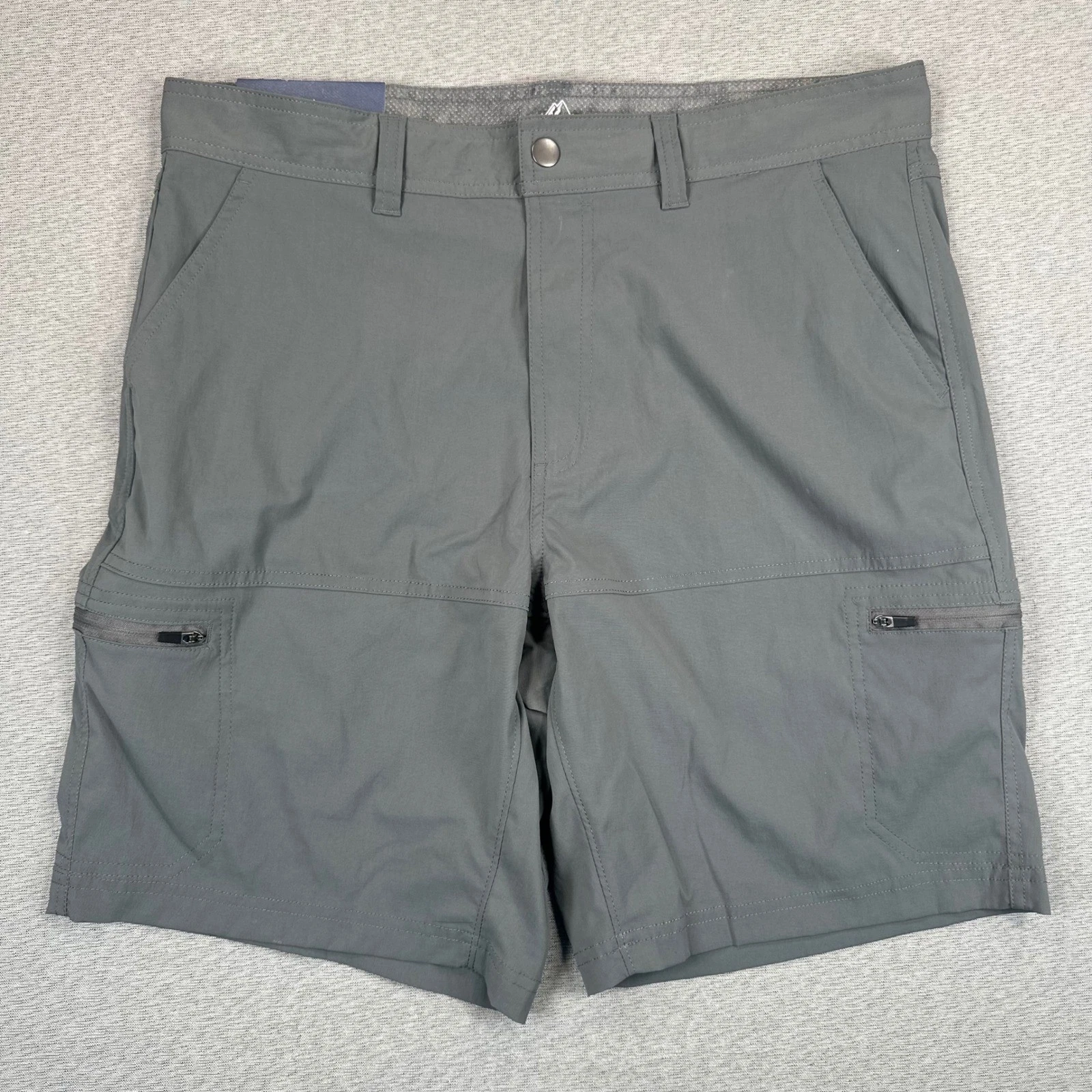 Croft & Barrow Utility Cargo Shorts Mens 34 Gray Stretch Hiking Quick Dry NEW