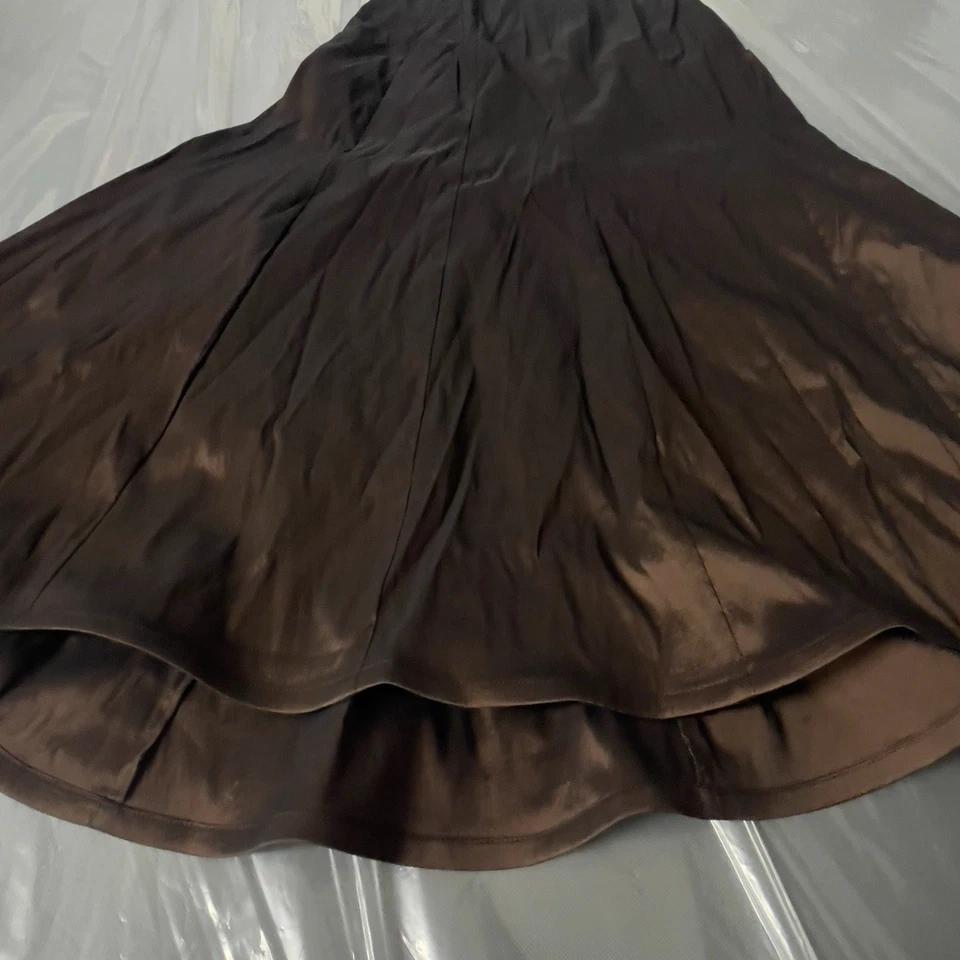 Falda Larga Cola de Pescado Sirena Colección Tadashi Tafetán Cobre CY8777L Mujer Talla 14 Foto 2 de 4