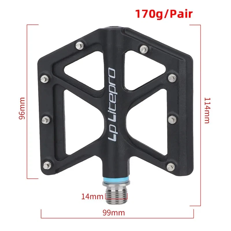 Pedales antideslizantes ultraligeros de plataforma de nailon con eje de titanio para bicicleta MTB de carretera Foto 4 de 4