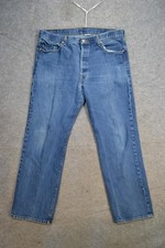 VTG Levi's 501 Jeans Mens 40x32 Blue Button Straight Denim Red Tab Medium Wash