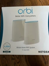 Netgear Orbi AC3000 RBK50 Tri-Band Wireless Mesh WiFi System Router; 2 Pack