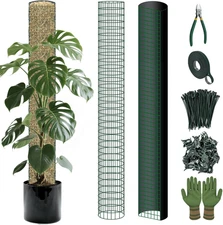 10Ft/20Ft/40Ft DIY Metal Mesh Sphagnum Moss Pole Monstera Plant Support Self Wat