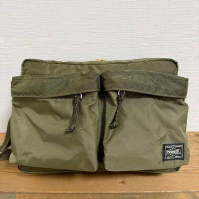 #ad YOSHIDA KABAN PORTER FORCE SHOULDER BAG S 855 05457 Olive F S w Tracking# USED $255.00