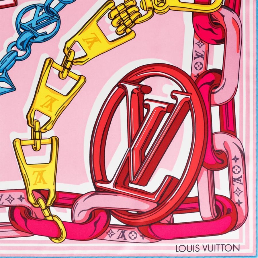 Authentic LOUIS VUITTON SCARF COLOR ROSE PRINT Material 100