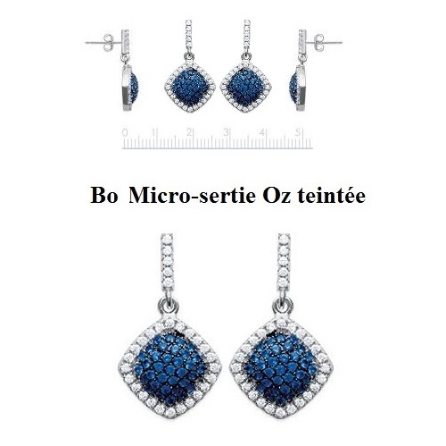 Boucles d'oreilles marquise saphir argent rhodié anti-noircissement
