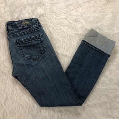 PAIGE Premium Denim BLUE HEIGHTS Distressed Cuffed JEANS