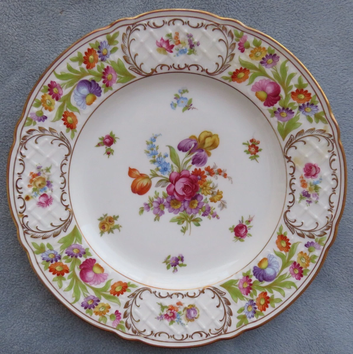 即日発送 【送料無料】キッチン用品・食器・調理器具・陶器 シューマン皇后ドレスデンフラワーズディナープレートドイツ2 Schumann