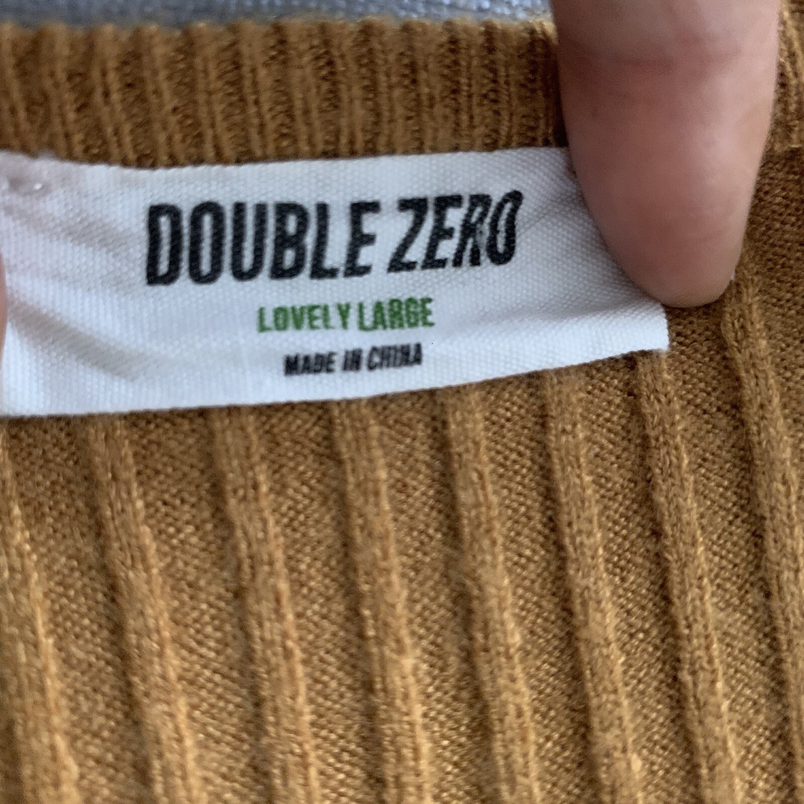 Double zero fitted LARGE halter ribbed camel soft… - image 5