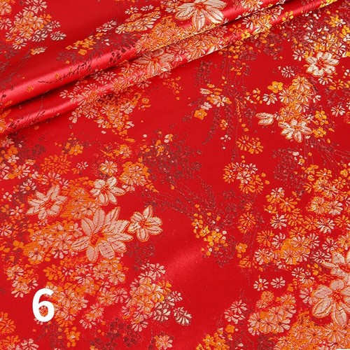 75*100 cm Tela Satinada de Seda Sintética Artesanal Brocado Damasco Bordado Floral para Vestido - Imagen 10 de 23
