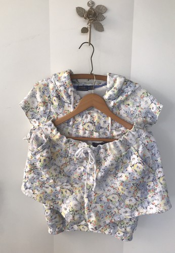 Coastal Polo ralph lauren beach artisan floral shabby short set M L Bust 42"