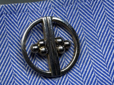 Vintage Cut Out 6 Bead Yellow Gold Plated Cuff Links by Swank