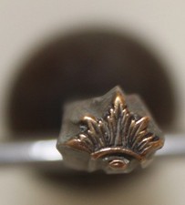 Fer à Dorer Fleuron modèle Louis XV Bronze Reliure Relieur Doreur #13