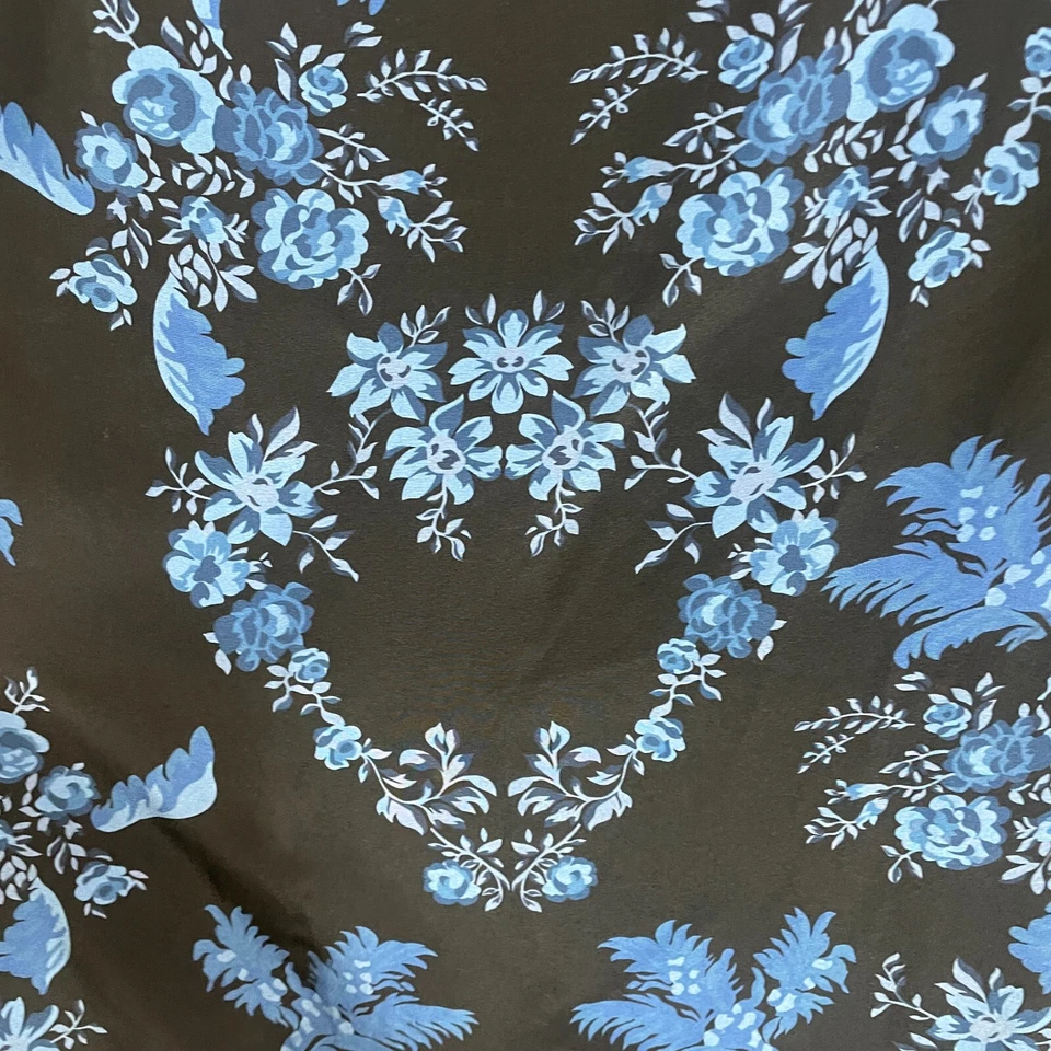 Vestido Camisa Stella McCartney Mujer IT 40 US 6 Azul Floral Seda Midi Carrera Foto 4 de 4