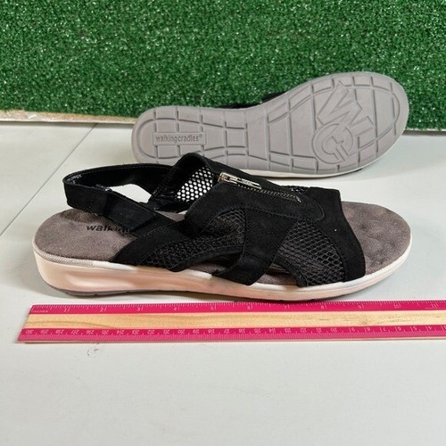 Walking Cradles Spencer Sandals Comfort Slingback Leather Black Womens 11 M - Picture 10 of 12