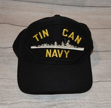 Embroidered Tin Can Navy Warship Destroyer Hat Baseball Cap Made In The USA