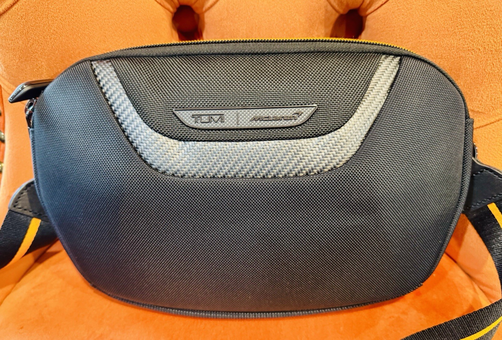 TUMI MCLAREN Brox Slim Utility Pouch Black Waist Pack Sling Bag Brand New