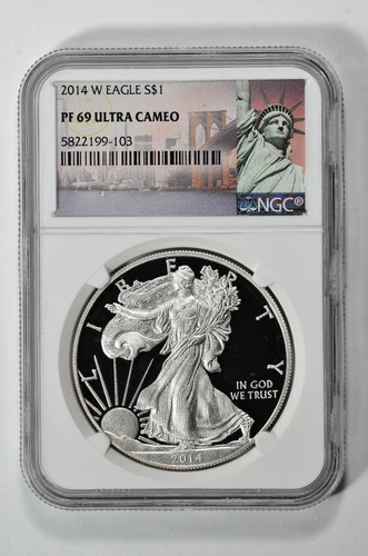 2014 W $1 American Silver Eagle 1oz NGC PF 69 Ultra Cameo