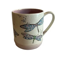 Seed and Sunshine Coffee Mug Tea Cup Dragonflies Extra Large Purple Spring READ
