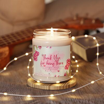 Heartfelt Gift for Supportive Souls, Thank You for Being There Soy Wax Candle