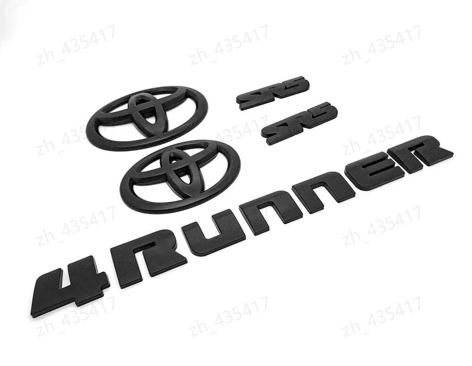 NEW For 2010 - 2024 TOYOTA 4RUNNER SR5 MATTE BLACKOUT EMBLEM OVERLAY KIT OEM SR5 - Image 4 of 4