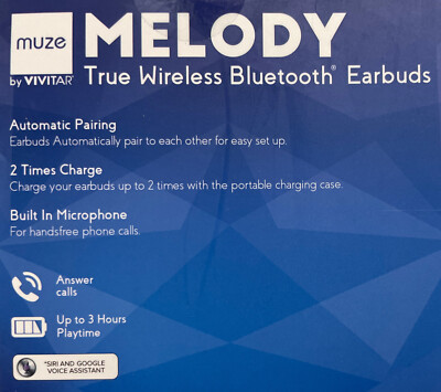 Muze Melody True Wireless Bluetooth Earbuds With Charging Case By