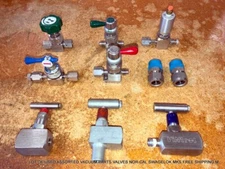 LOT OF USED ASSORTED VACUUM PARTS VALVES NOR-CAL SWAGELOK MKS FREE SHIPPING M.