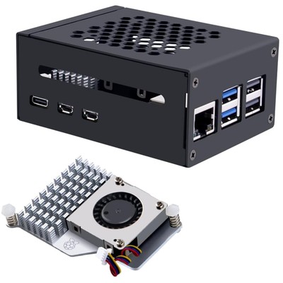 Raspberry Pi 5 Gehäuse, Aluminium, Official Cooler, PCIe NVMe, Mini Itx