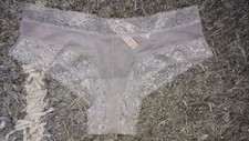 VS lace/mesh flocked Cheeky Panty BRAND NEW SIZE medium grey