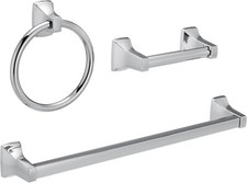 Moen YB0193CH Spring Loaded Paper Holder Bar  Towel Ring Set in Chrome Finish