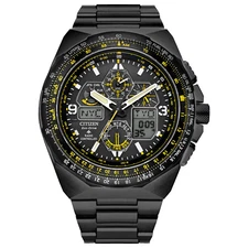 Citizen Men's Eco-Drive Chronograph Black Stainless Steel Watch 46 MM JY8127-59E