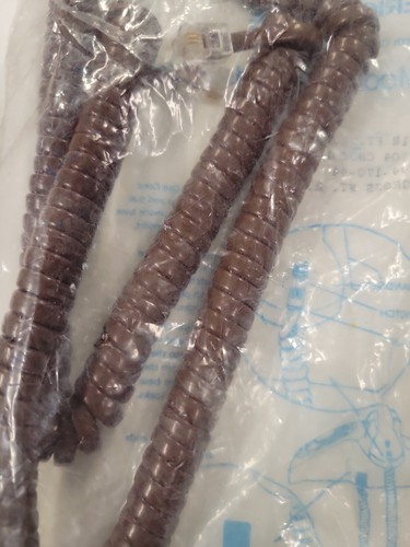 De colección NOS 12' Cable Superior Modular Auricular Cable de Resorte Marrón Chocolate H4DU 104 - Imagen 2 de 4