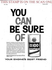Anuncio de aceite de motor multigrado Shell 'X-100': anuncio impreso original de 1960 704/148