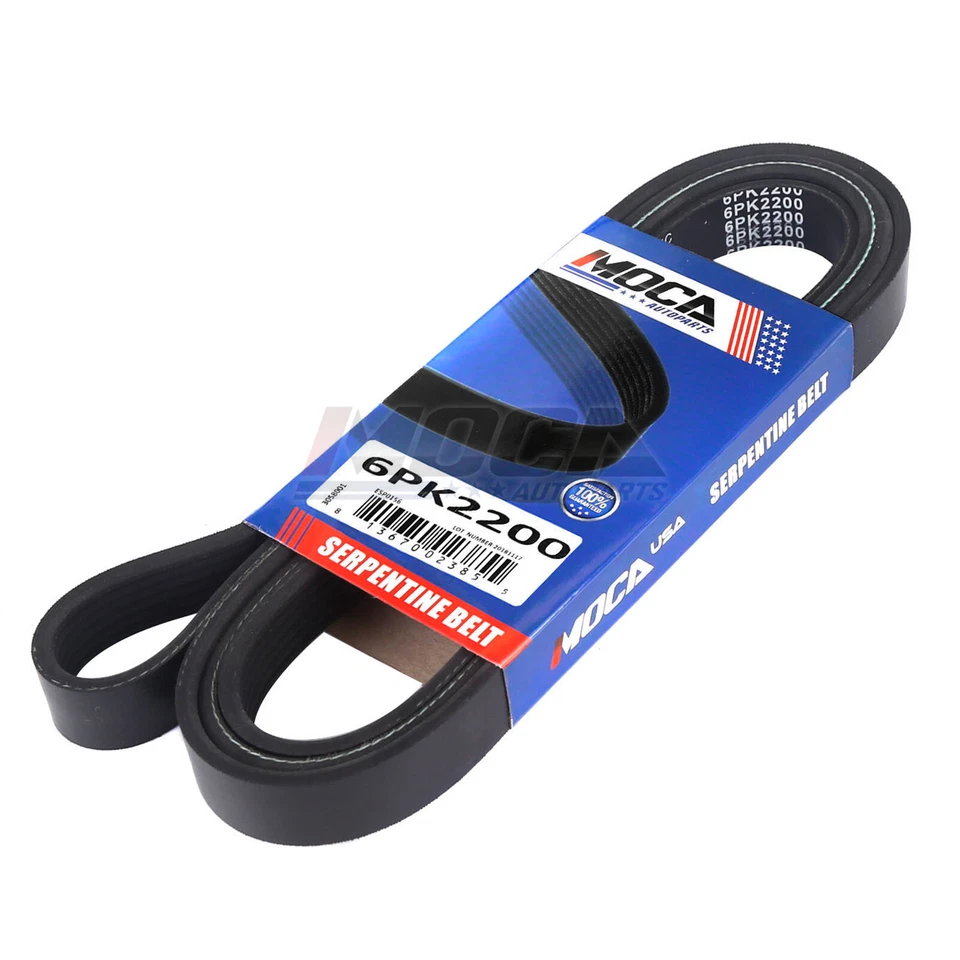 SERPENTINE BELT FOR CADILLAC SEVILLE, DEVILLE, FORD AEROSTAR 4.0 4.1 4.5 6PK2200 - Image 3 of 4