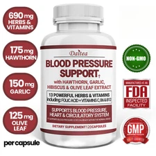 Herbal Blood Pressure Support Supplement Circulatory Heart Health 30-120 Capsule