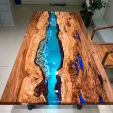 Epoxy Table Fully Customised Thick Resin River Table Top