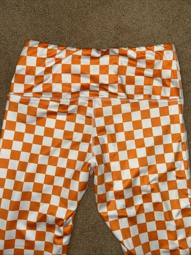 NWT ZooZatz Tennessee Volunteers Checkerboard Pattern Orange White Leggings Sz S - Picture 16 of 16