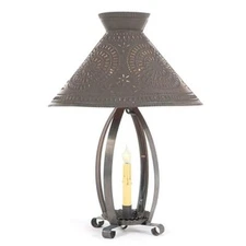 Betsy Ross Lamp with Chisel Shade in Kettle Black Tin