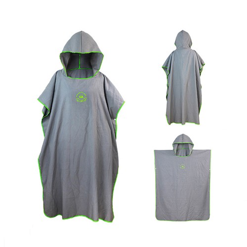 One Size Beach Bath Microfiber Surf Poncho Robe With Hood Wetsuit Changing Towel - Picture 10 of 16