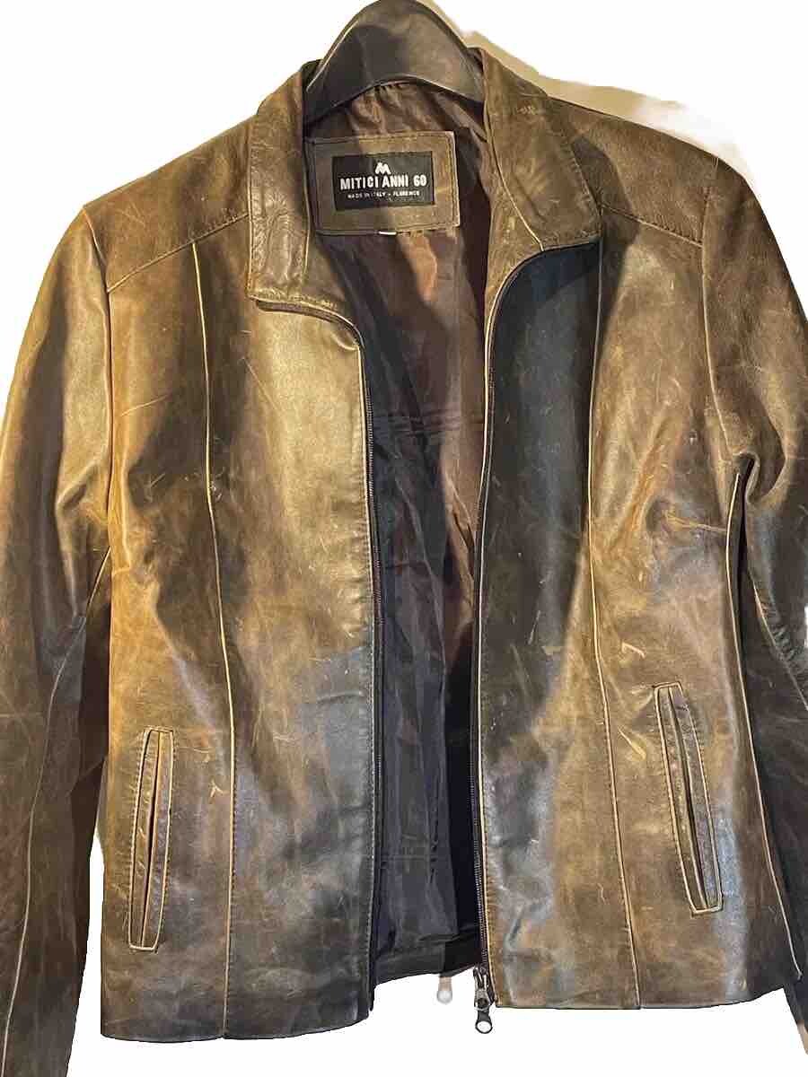 Veste En Cuir Sergio Dale Alan - Taille S/M, Occasion Très Bon état, Style Motard