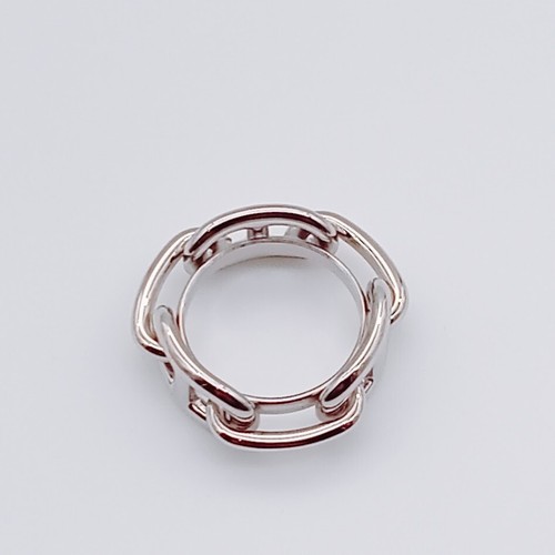HERMES Chaine D'ancre Scarf Ring Silver Hardware H Chain Near Mint - Picture 6 of 13