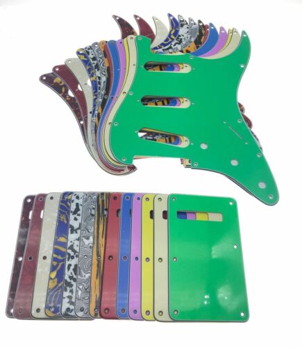 11 Hole ST Guitar SSS Pickguard & Back Plate for Fender Strat Stratocaster - Afbeelding 1 van 52