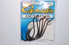 gamakatsu octopus hooks size 7/0 6 per pack # 02417 nickel silver black
