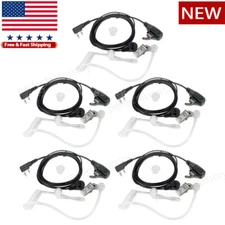 5Pcs Earpiece with Mic Headset 2Pin For Kenwood/Baofeng/Retevis Two Way Radio
