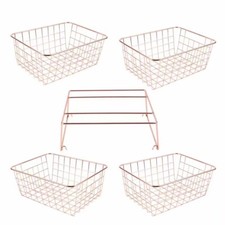 Wire Storage Baskets, 5 Pack Metal Wire Baskets Pantry Organization for Cabinet